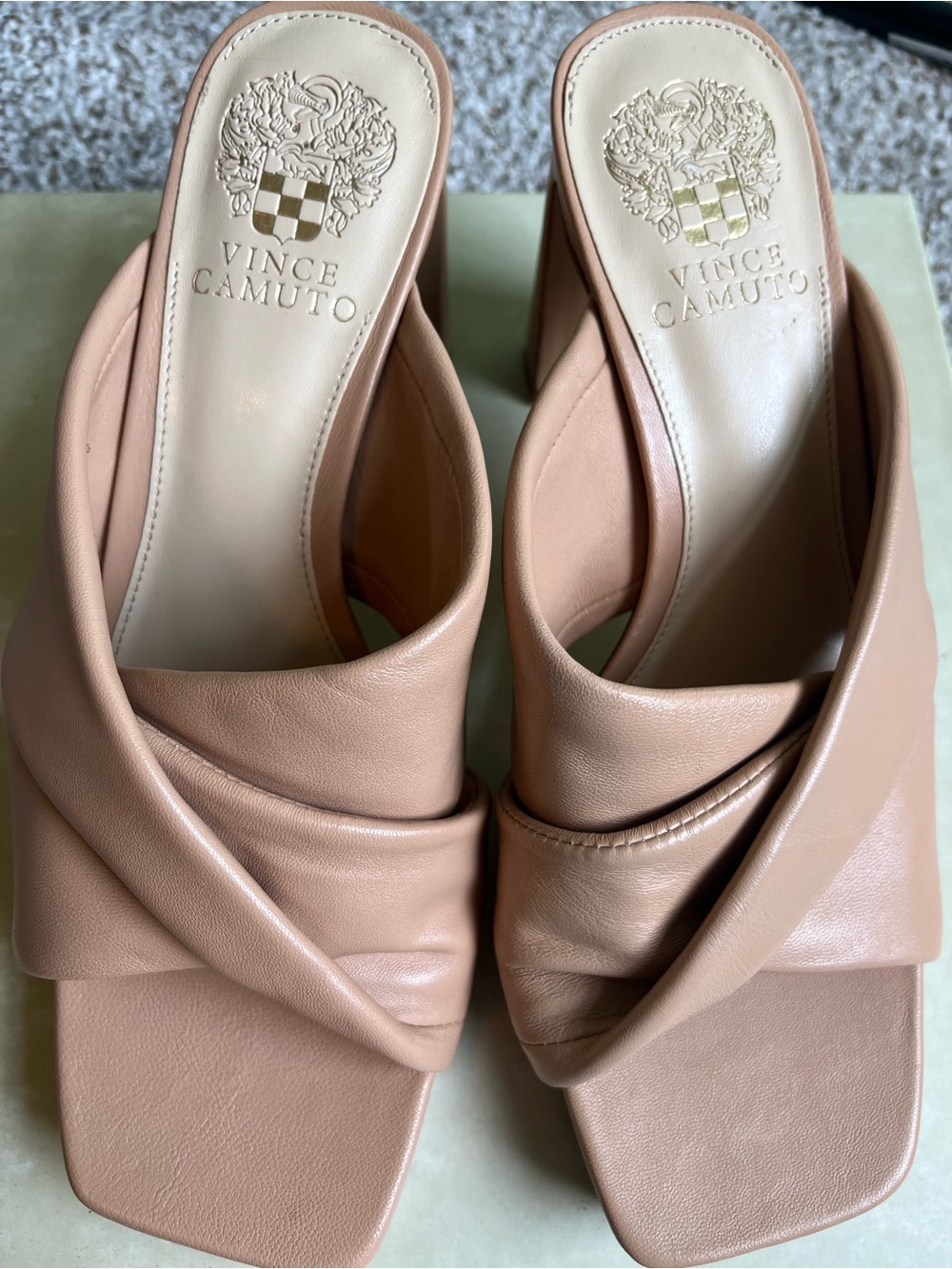 Vince Camuto Twist Leather Slide Mules